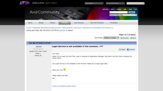 
                            11. Login Service is not available in the moment...??? - Avid Community