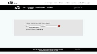 
                            2. Login - SESC - Oportunidades de Trabalho