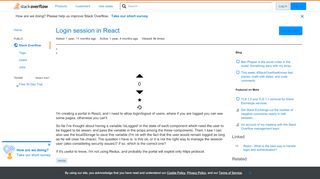 
                            4. Login session in React - Stack Overflow