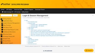 
                            3. Login & Session Management - Betfair Exchange API Documentation