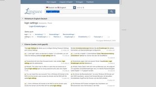 
                            2. login settings - Deutsch-Übersetzung – Linguee Wörterbuch