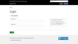 
                            8. Login – Shropshire Learning Gateway