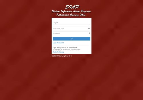 
                            13. Login SIAP Kab. Gunung Mas