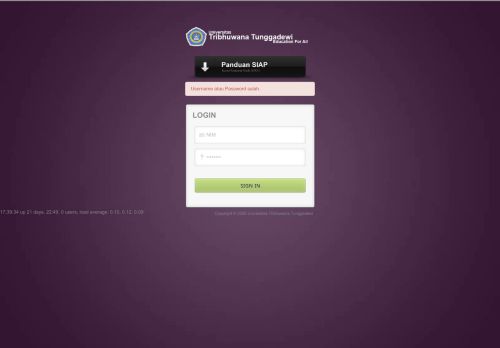 
                            1. Login - siap unitri - Universitas Tribhuwana Tunggadewi