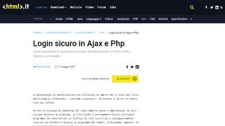 
                            4. Login sicuro in Ajax e Php | HTML.it
