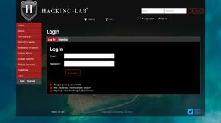 
                            2. Login / Sign up - Hacking-Lab.com