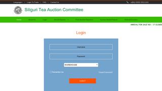
                            1. Login - Siliguri Tea Auction Committee | Home :: Siliguri Tea Auction ...