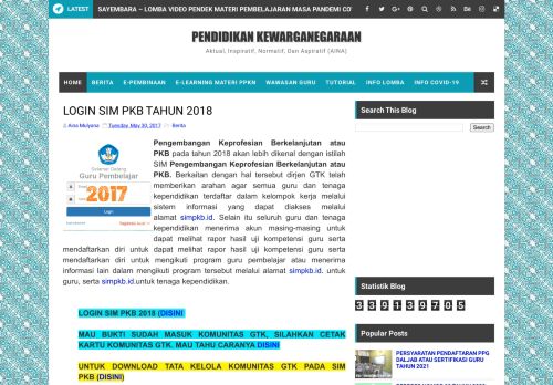 
                            4. LOGIN SIM PKB TAHUN 2018 | PENDIDIKAN KEWARGANEGARAAN