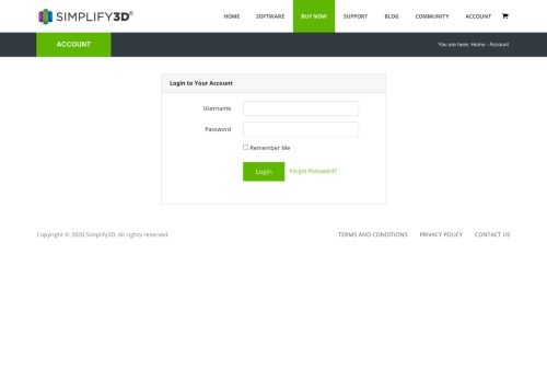 
                            1. Login - Simplify3D Account