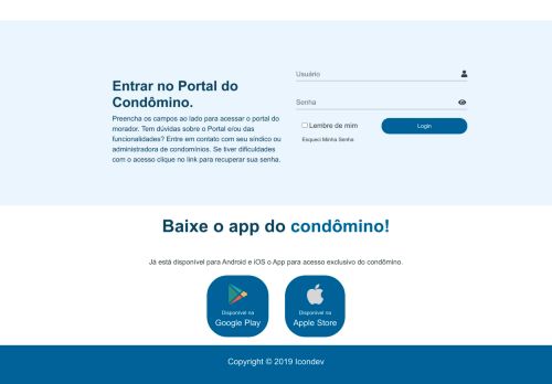 
                            5. Login | SIN – Sistema de gestão de Condomínios - Icondev