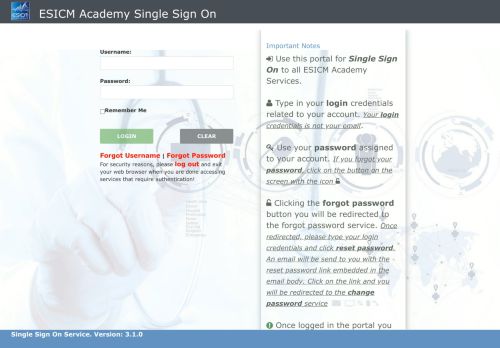 
                            4. Login - Single Sign On - ESICM Academy
