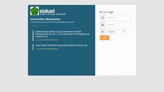 
                            1. Login Sisfo - sistem informasi akademik universitas abulyatama