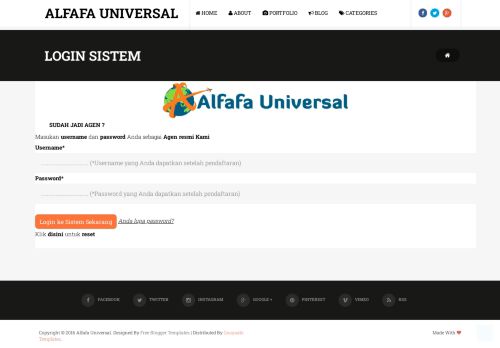 
                            2. LOGIN SISTEM | Alfafa Universal