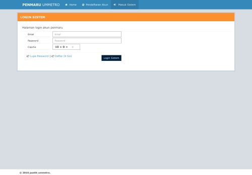 
                            9. Login Sistem - PENMARU UM Metro