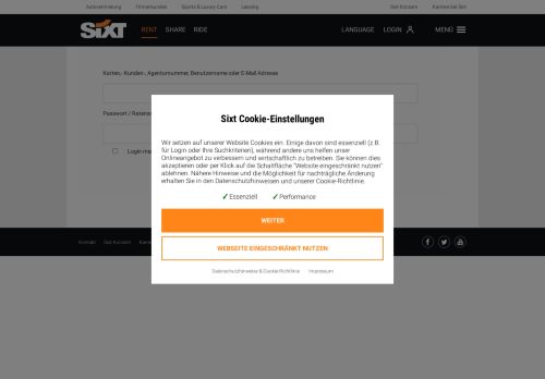 
                            8. Login - Sixt.ch