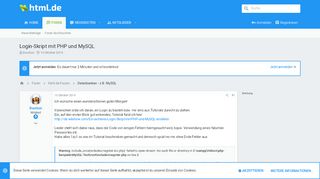 
                            6. Login-Skript mit PHP und MySQL | html.de - HTML für Anfänger und ...