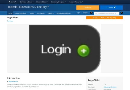 
                            5. Login Slider, by Cyberscript Solutions - Joomla Extension Directory