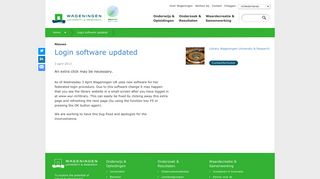 
                            5. Login software updated - WUR