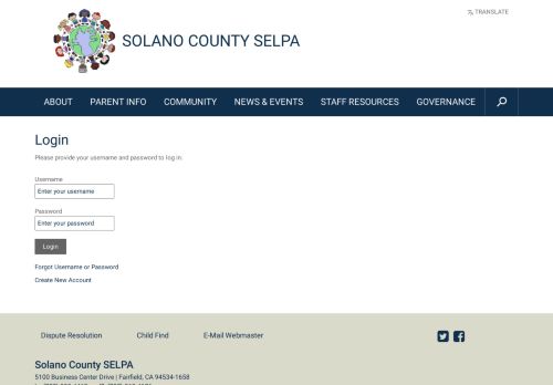 
                            9. Login - Solano County SELPA