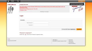 
                            5. Login - Speiseplan Leipzig Gourmet - i-NET-Menue