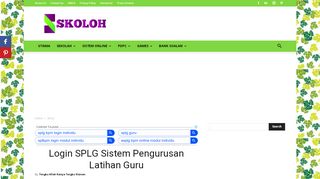 
                            7. Login SPLG Sistem Pengurusan Latihan Guru | Skoloh