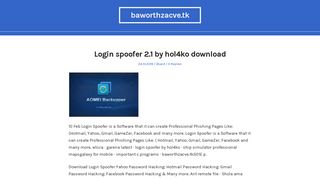
                            4. Login spoofer 2.1 by hol4ko download - baworthzacve.tk