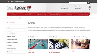 
                            7. Login | Sports Centre | Lancaster University