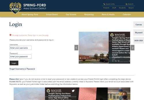 Login - Spring-Ford Area School District