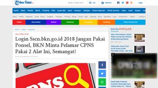 
                            4. Login Sscn.bkn.go.id 2018 Jangan Pakai Ponsel, BKN Minta Pelamar ...