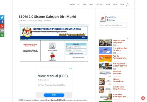 
                            6. Login SSDM 2.0 Sistem Sahsiah Diri Murid - Pendidik2u