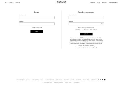 
                            8. Login | SSENSE Canada