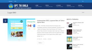 
                            6. Login SSO : UPT. TIK UNILA