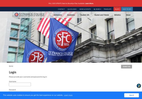 
                            4. Login - St. Francis College