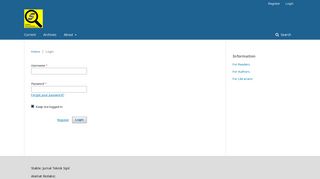 
                            11. Login | Stable: Jurnal Teknik Sipil - Politeknik Negeri Medan