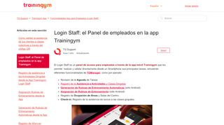 
                            7. Login Staff: el Panel de empleados en la app Trainingym – TG Support