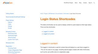 
                            3. Login Status Shortcodes - RocketGeek