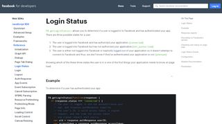
                            6. Login Status - Web SDKs - Facebook for Developers