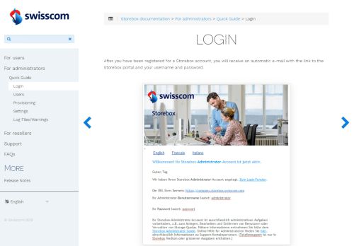 
                            7. Login :: Storebox Documentation - Swisscom