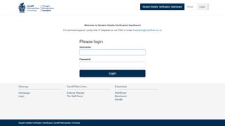 
                            11. Login | Student Details Verification Dashboard - Cardiff Metropolitan ...