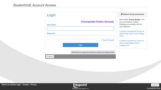 
                            11. Login - StudentVUE - Chesapeake Public Schools