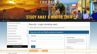 
                            6. Login - Study Away - Oberlin College