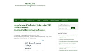 
                            7. Login Sunyani Technical University (STU) Students Portal – stu.edu ...