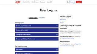 
                            3. Login & Support | ADP Products and Services