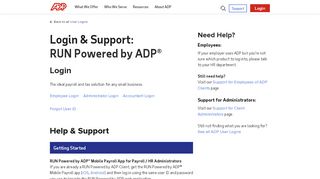 
                            7. Login & Support | ADP RUN Login for Employees and Administrators