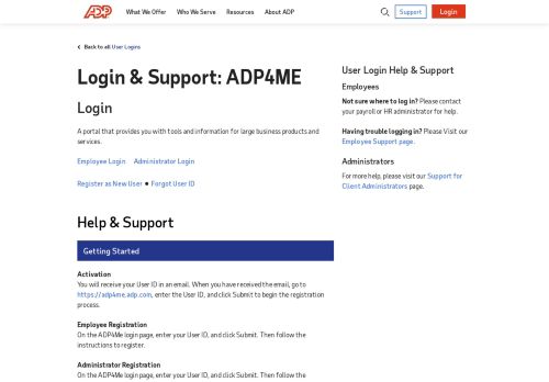 
                            9. Login & Support | ADP4ME - ADP.com