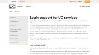 
                            3. Login support for UC services - UC