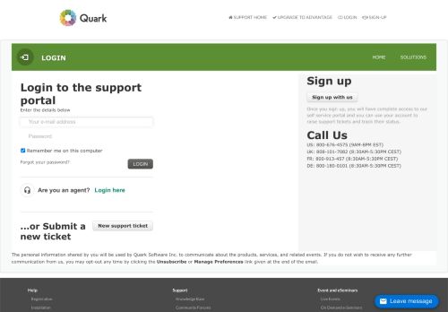 
                            6. Login - Support : Quark