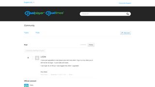 
                            3. Login - support - RealPlayer