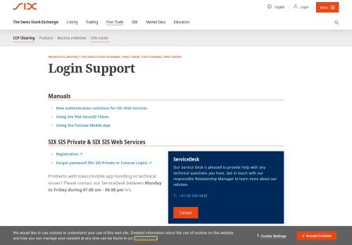 
                            4. Login Support – SIX