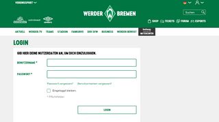 
                            6. Login | SV Werder Bremen